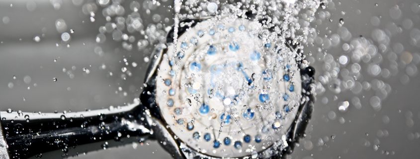 shower head spraying water