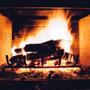 fireplace with flame