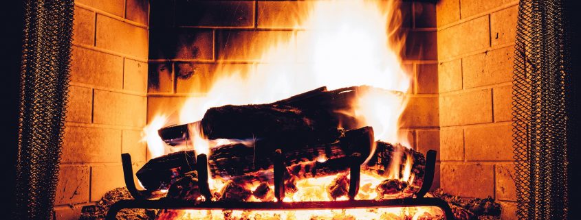 fireplace with flame