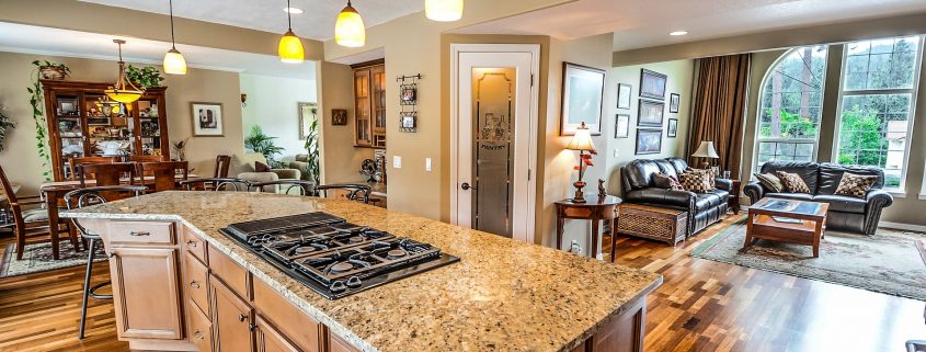 open kitchen and living room space