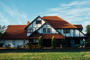 house with red roof